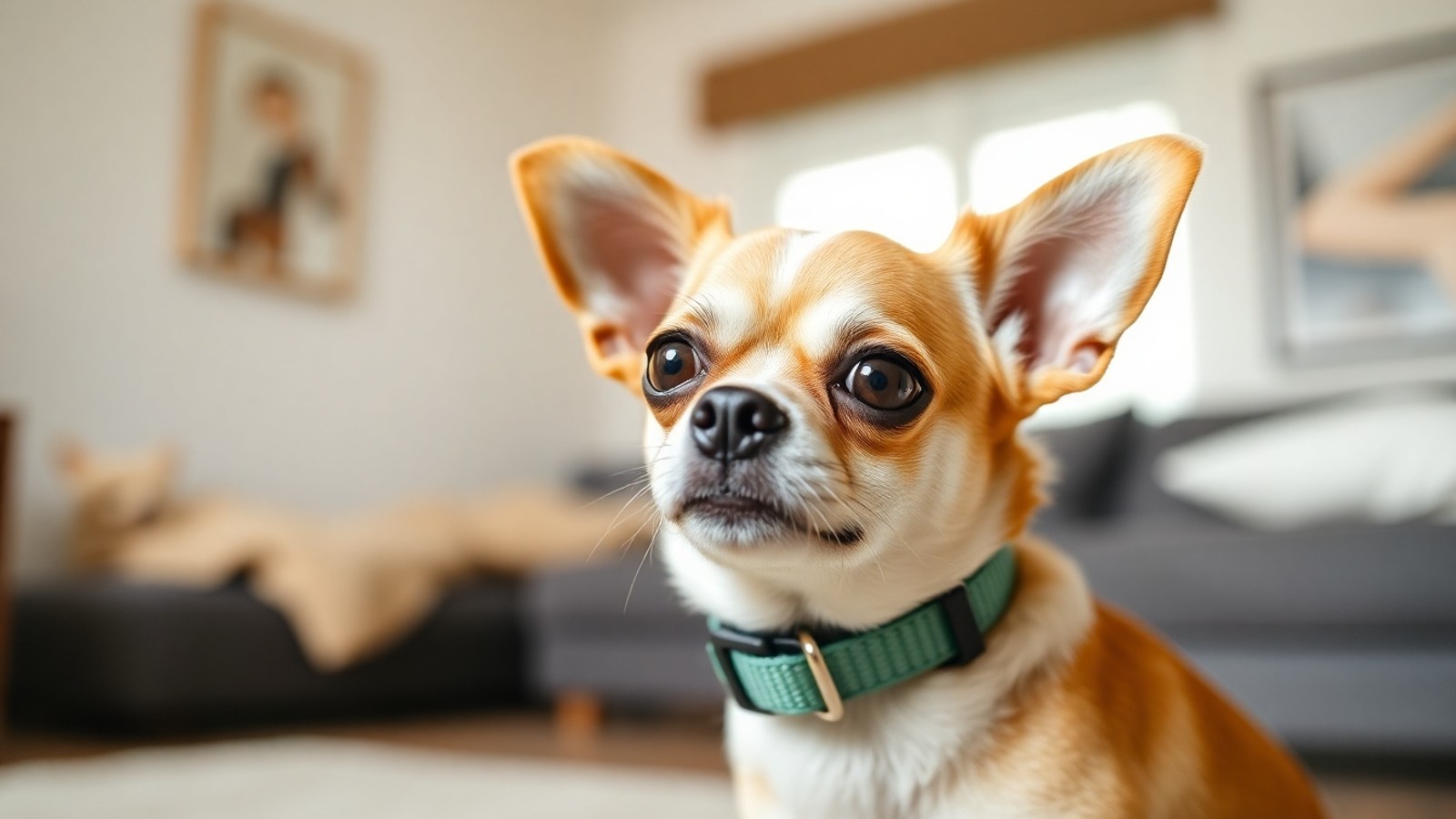 chihuahua usando coleira leve