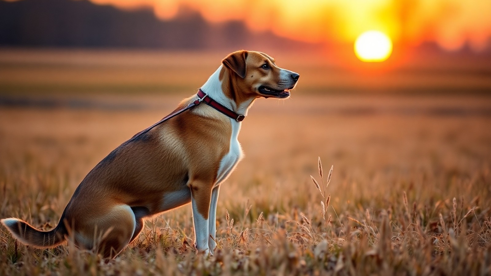 cachorro de caca campo amanhecer