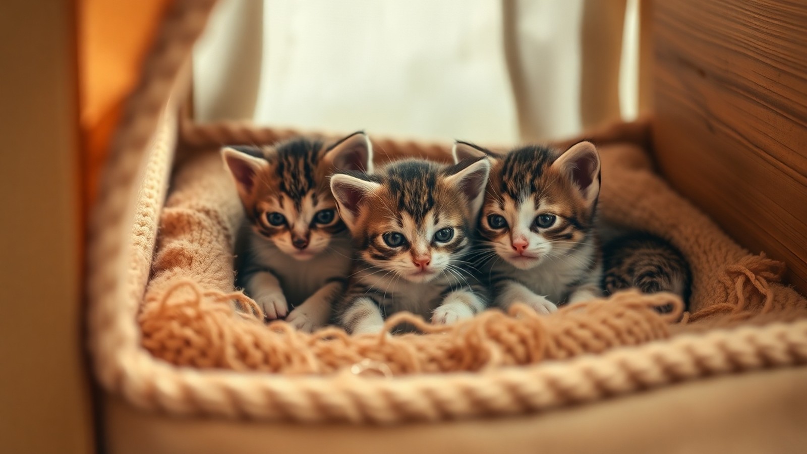 gatinhos nascidos ninho aconchegante