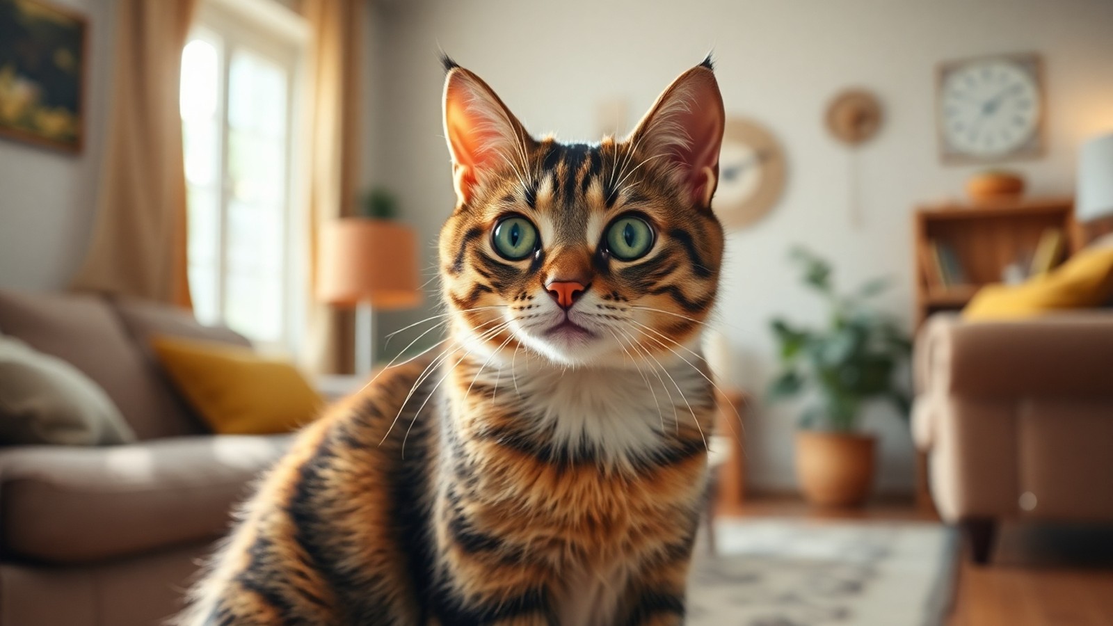 gato curioso sala
