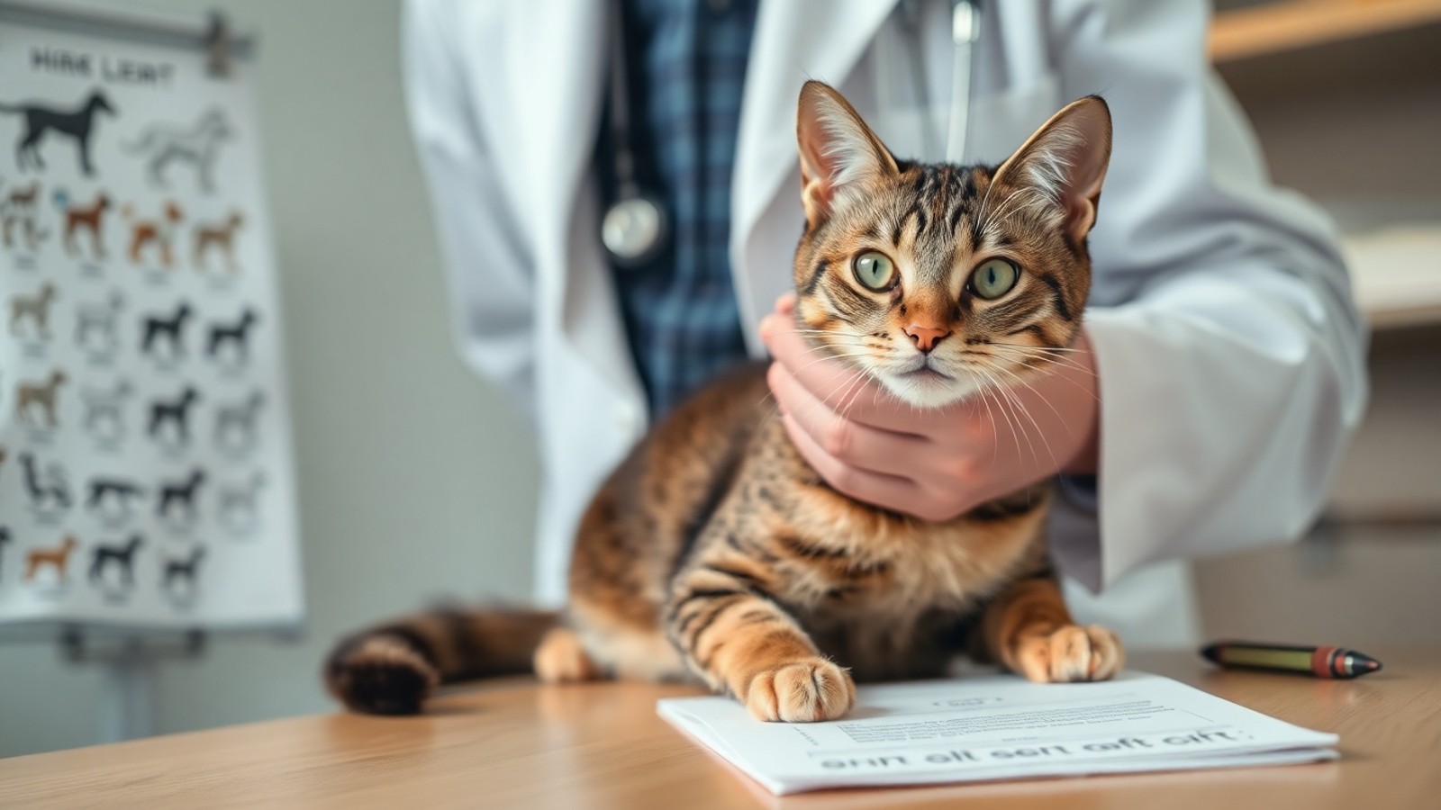 gato em consulta veterinaria raca