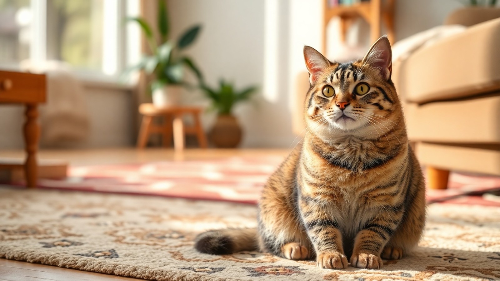 gato em sala confortavel