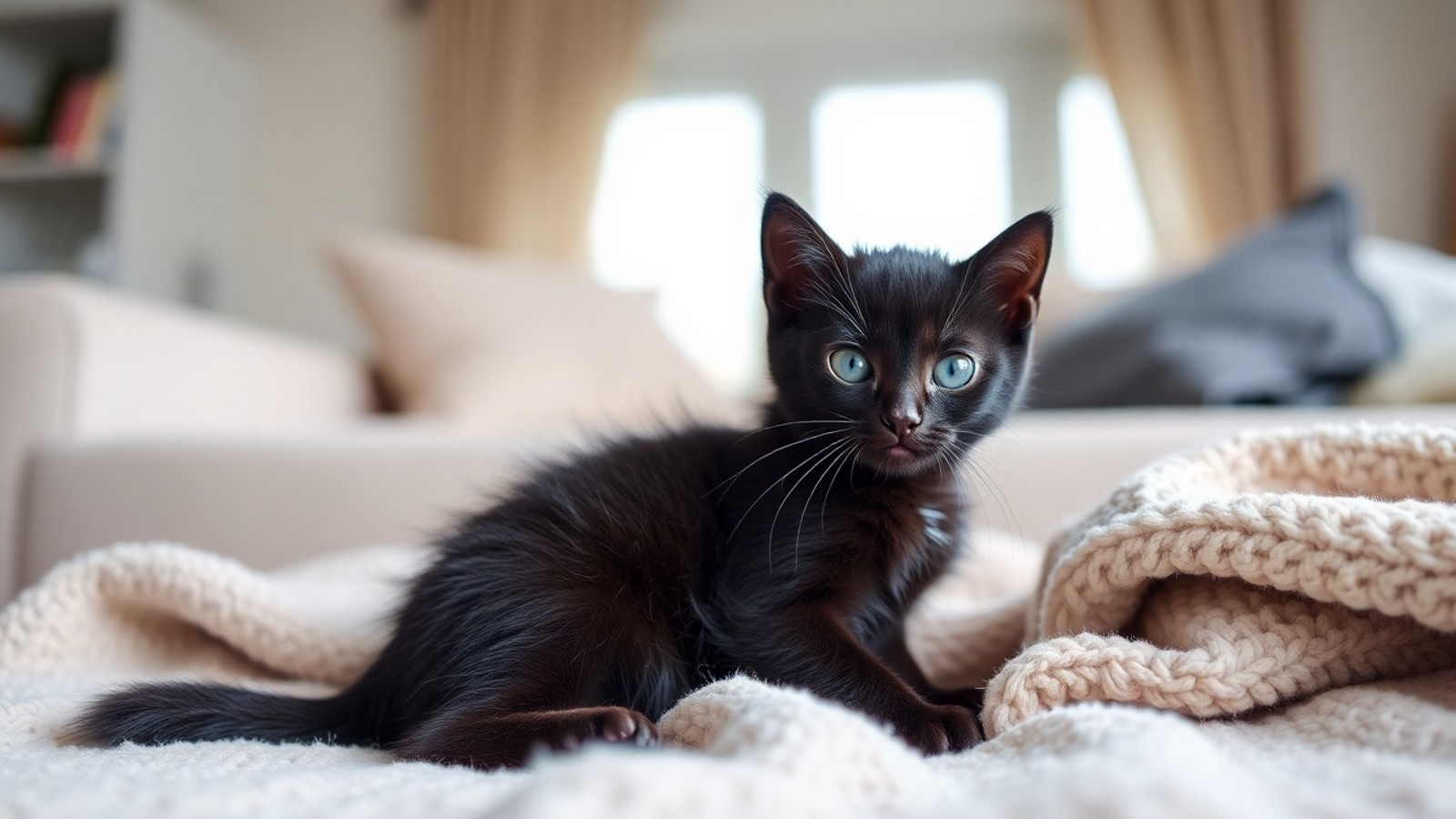 gato preto filhote caminha