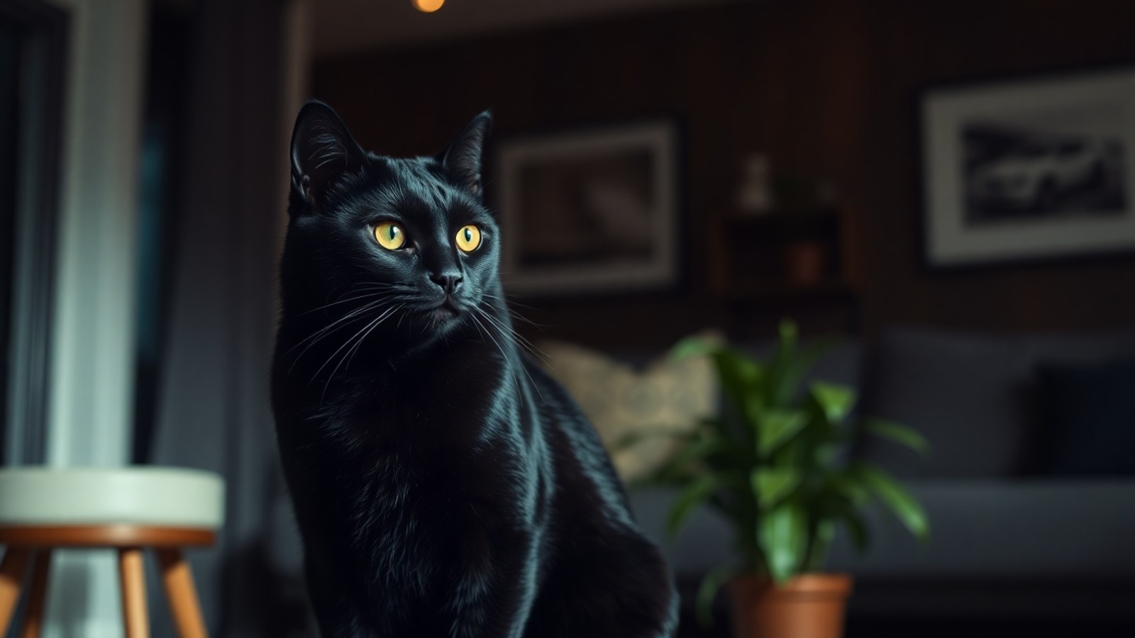 gato preto macho elegante
