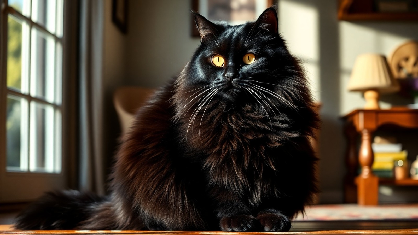 maior gato preto maine coon imponente