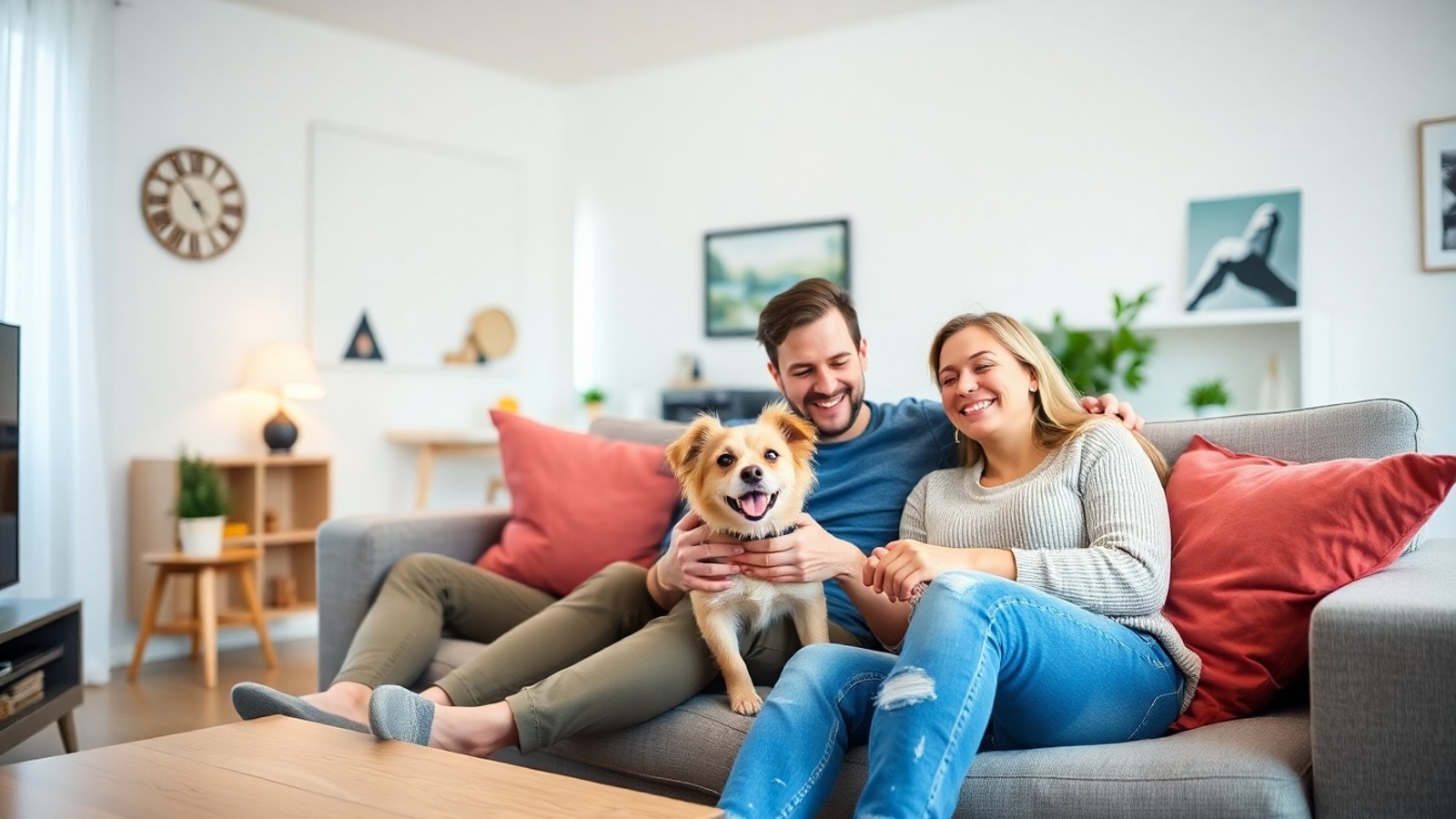 familia com animal de estimacao em apartamento
