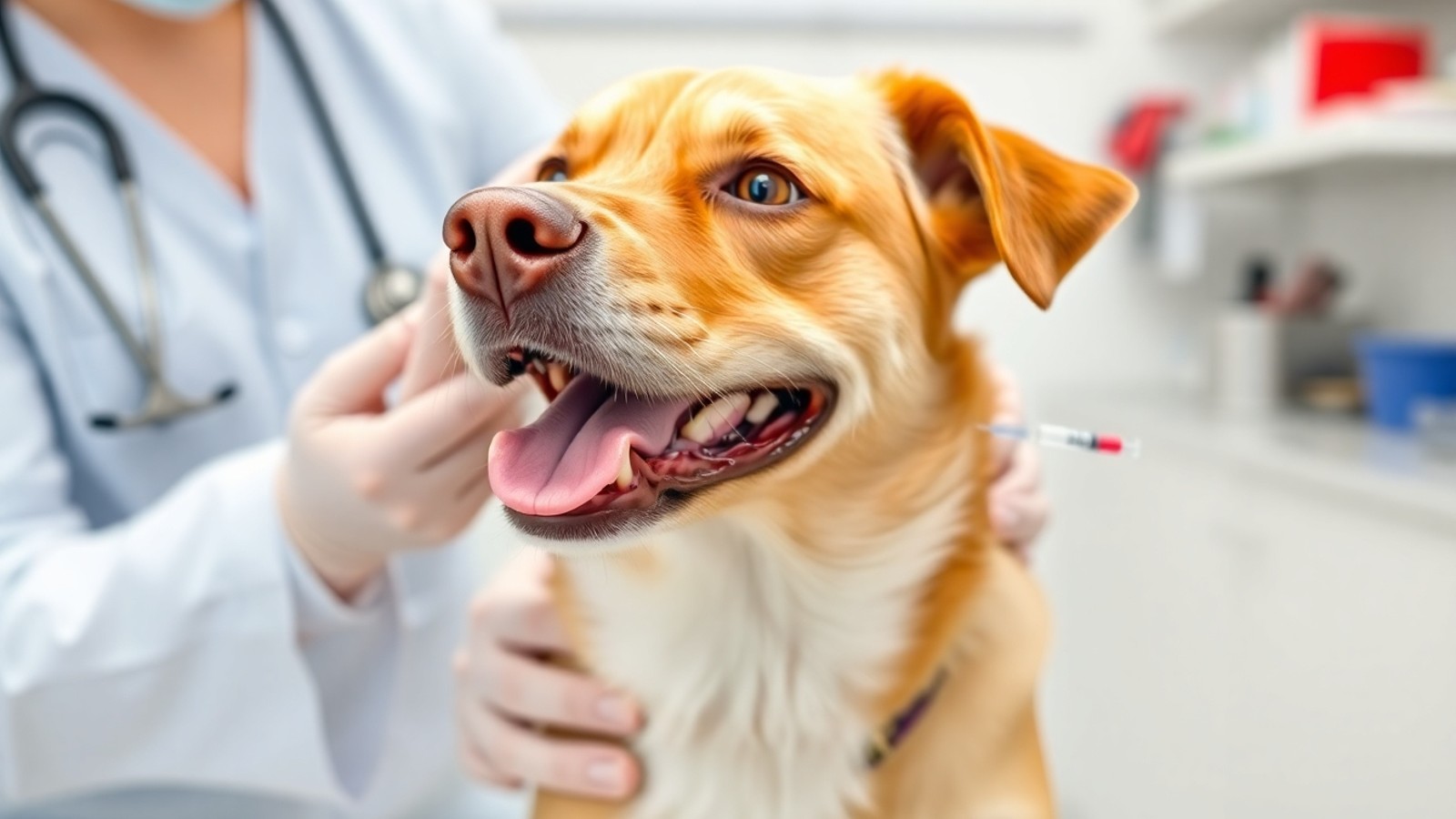 cachorro recebendo vacina antirrabica