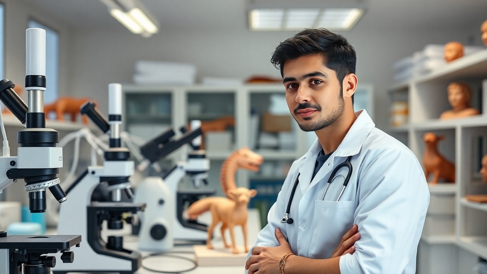 estudante medicina veterinaria laboratorio