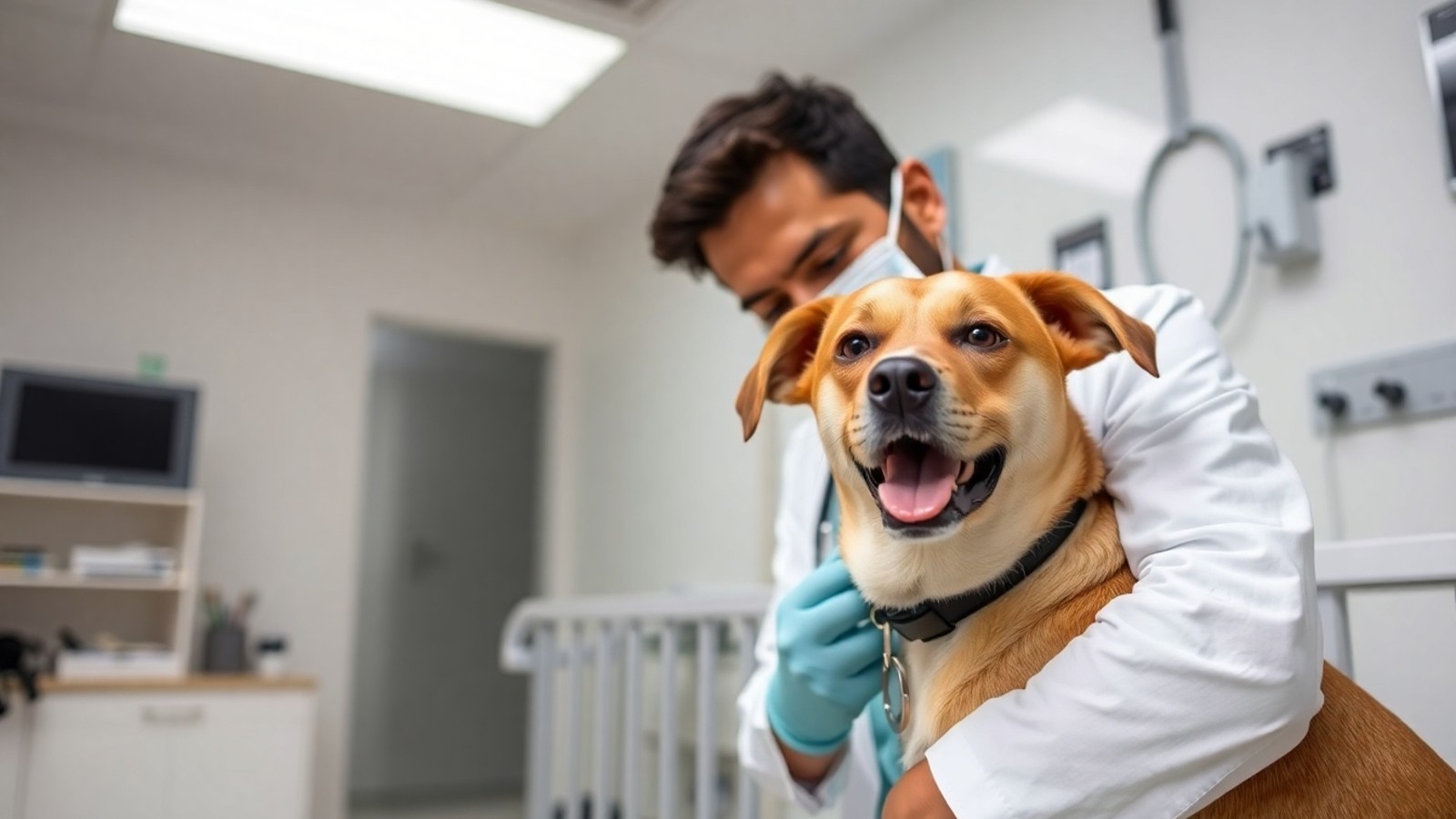 medico veterinario atendendo cachorro