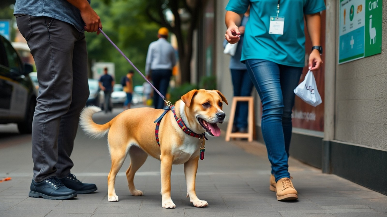 tutor levando cachorro para vacinacao publica
